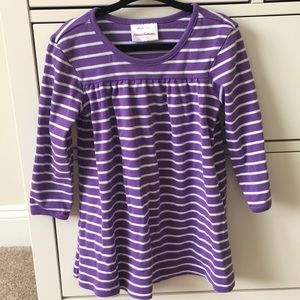 Purple/white striped swing dress